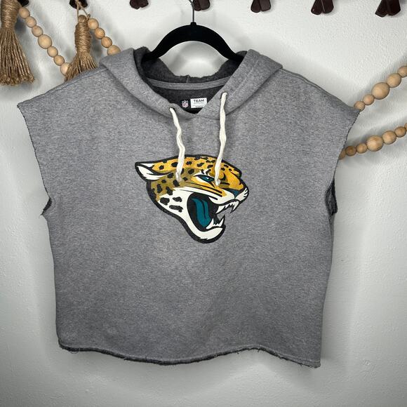 NFL Jacksonville Jags Jaguars Cropped Cut Off Muscle Tank - Picture 1 of 5